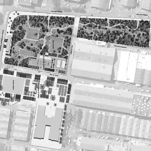 Parc sur le site des Entrepôts et Magasins Généraux de Paris à Aubervilliers